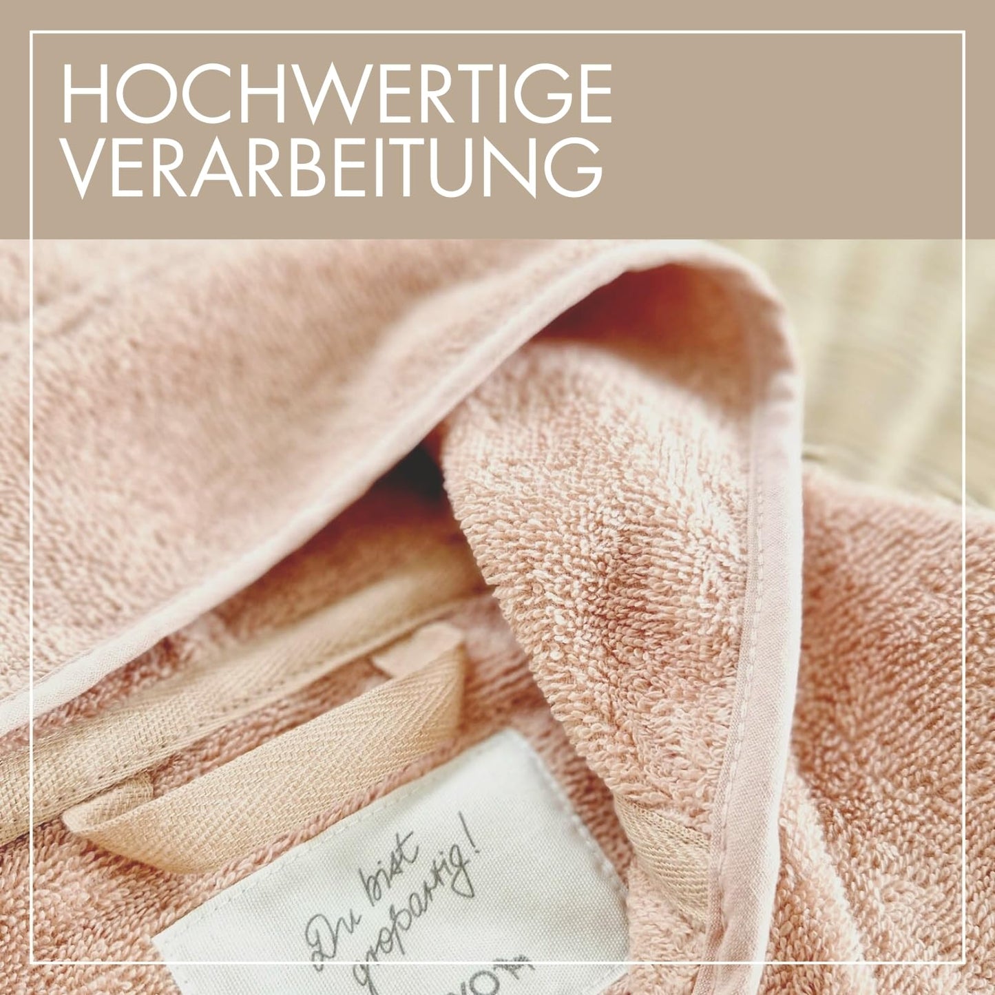 MOYO Baby Badeponcho Mit Hasenohren in Rosé I Kinder Badetuch Für 0-3 Jahre I Weicher Poncho Aus 100% Frottee-Baumwolle I Waschbares Kapuzenhandtuch I 68x56cm