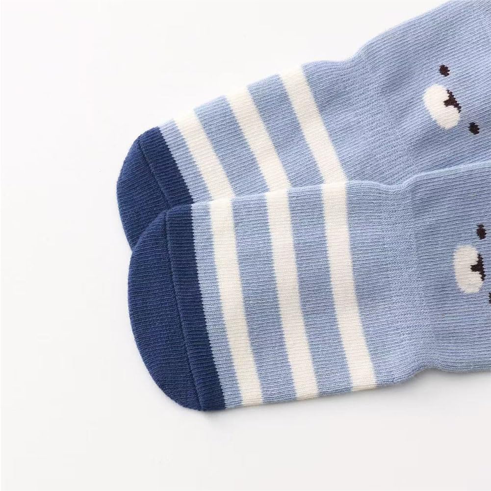 Pack of 5 Baby Toddler ABS Non-Slip Socks, Trainer Socks, Animal Motifs, Cotton