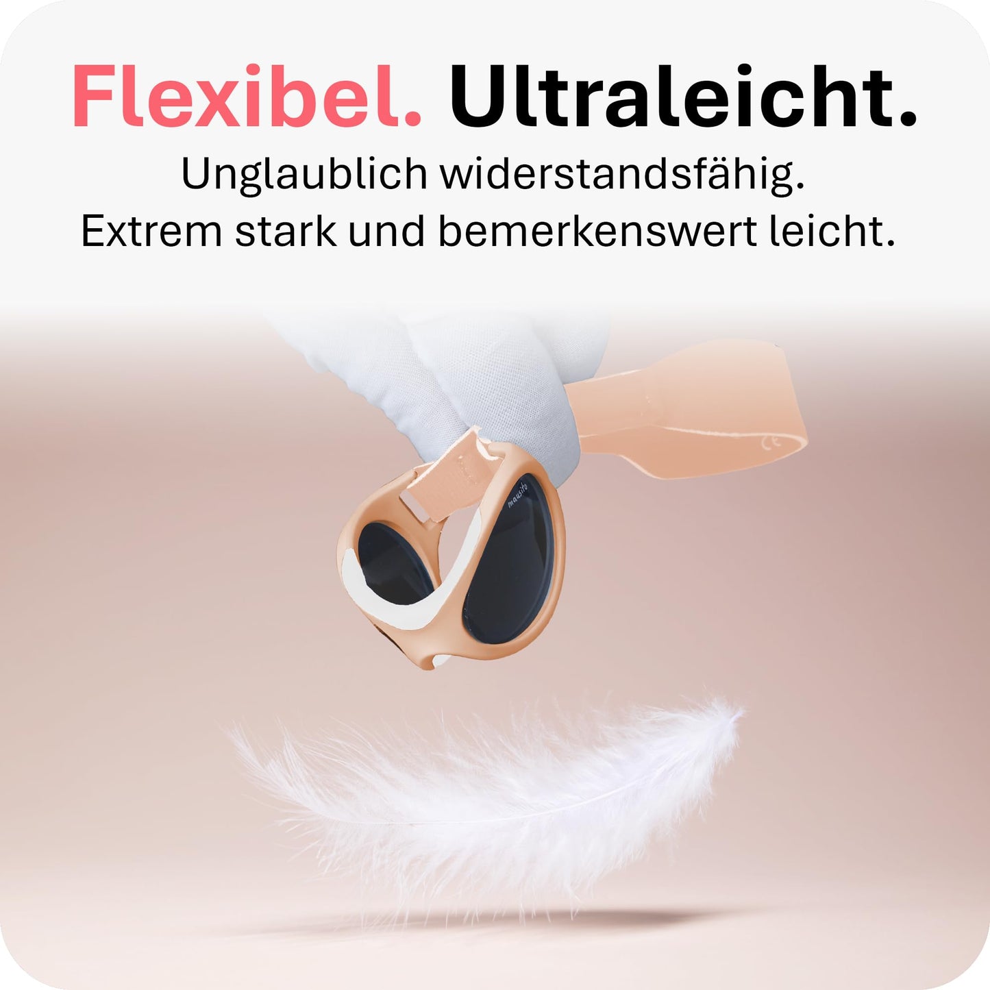 Mausito BABY Sonnenbrille 0-18 Monate Mädchen I VERGLEICHSSIEGER Sonnenbrille Baby 100% UV-Schutz I BIEGSAM & verstellbares Band I Schadstofffrei I Europäisches Design für Kinder gemacht