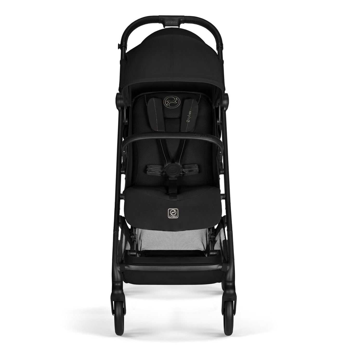 Cybex Gold Kinderwagen Beezy mit One-Pull Harness, Ab Geburt bis ca. 4 Jahre (max. 22 kg), Kompakt und ergonomisch, Magic Black (Schwarz mit schwarzem Rahmen)