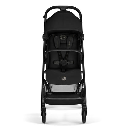Cybex Gold Kinderwagen Beezy mit One-Pull Harness, Ab Geburt bis ca. 4 Jahre (max. 22 kg), Kompakt und ergonomisch, Magic Black (Schwarz mit schwarzem Rahmen)