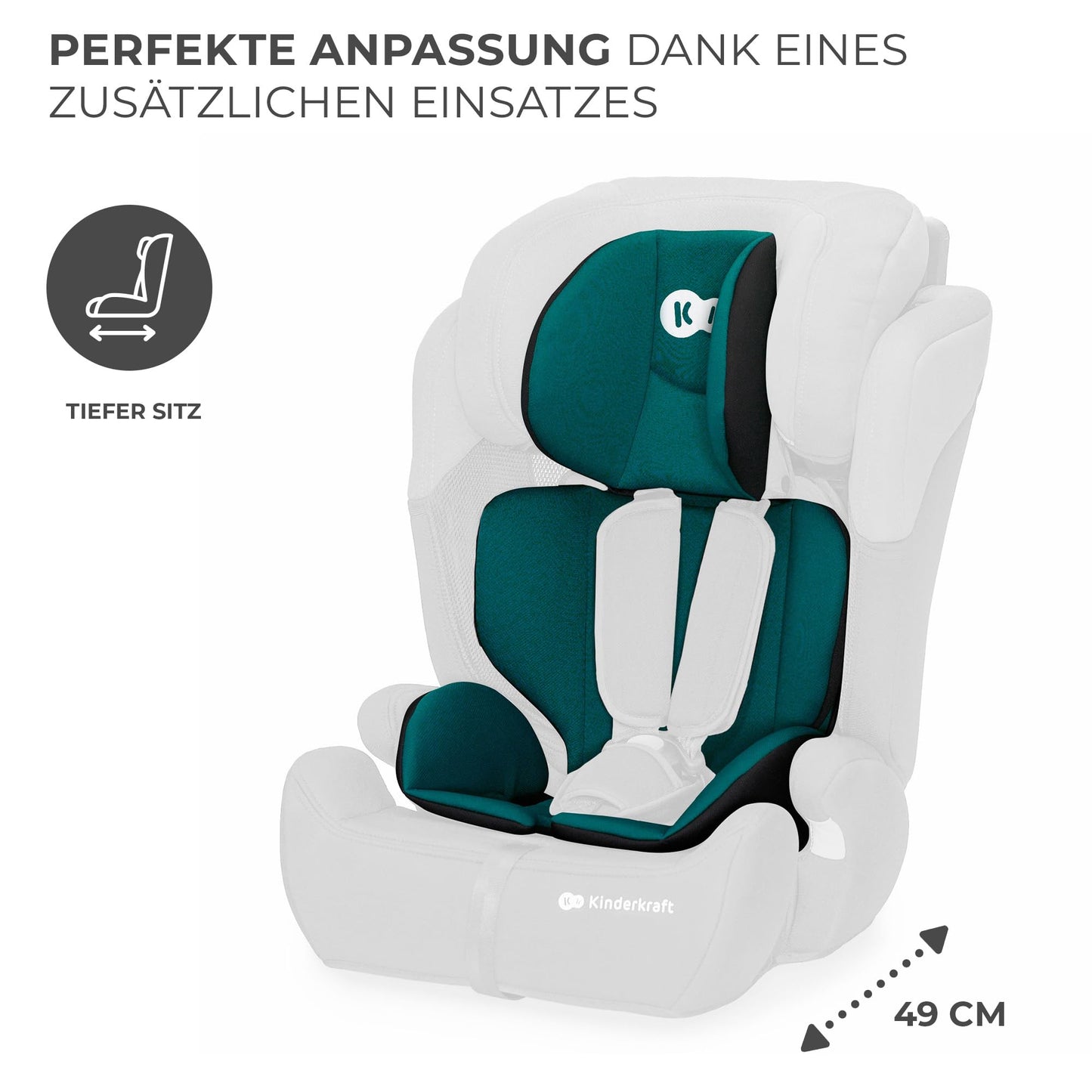 Kinderkraft Kinderautositz COMFORT UP I-SIZE, Autokindersitz, Kindersitz, ein Autositz für Kinder von 76-150 cm, 5-Punkt-Sicherheitsgurt, Einstellbare Kopfstütze, ECE R129/03, Grau - Meloni2