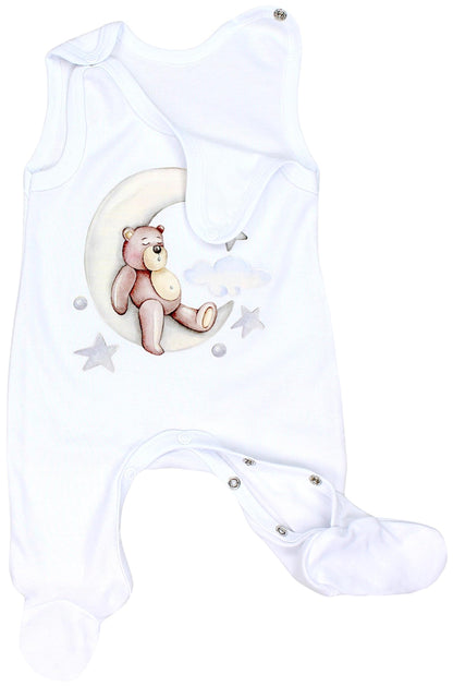 TupTam Baby Mädchen Jungen Strampler mit Langarmshirt Aufdruck Spruch 2 teilig