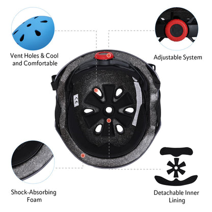 YOOXARMOR Fahrradhelm Kinder, Verstellbar Skaterhelm Reithelm für 3-5-8 Jungen und Mädchen Kinderfahrradhelm Leicht Einstellbar 50-54CM für Fahrrad Roller Skateboard Scooter