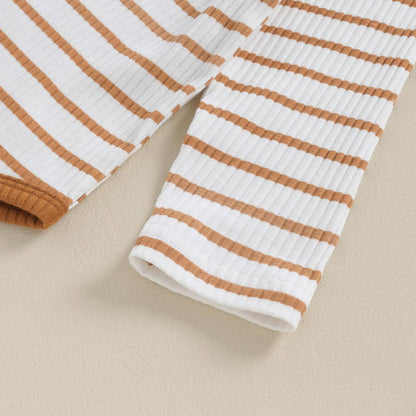 Baby Jungen Kleidung Gestreifter Body Strampler Langarm Top + Hose + Hut Baby Kleidung Set Baumwolle Weiche Kleidung Set für Neugeborene Kleinkinder 0-18 Monate
