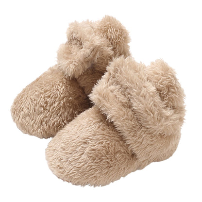 TMEOG Baby Winter Shoes Thermal Baby Shoes Crawling Shoes Fleece Baby Boots Non-Slip Warm Booties Baby Boots Lined Newborn Walk Shoes for Girls Boys 0-18 Months