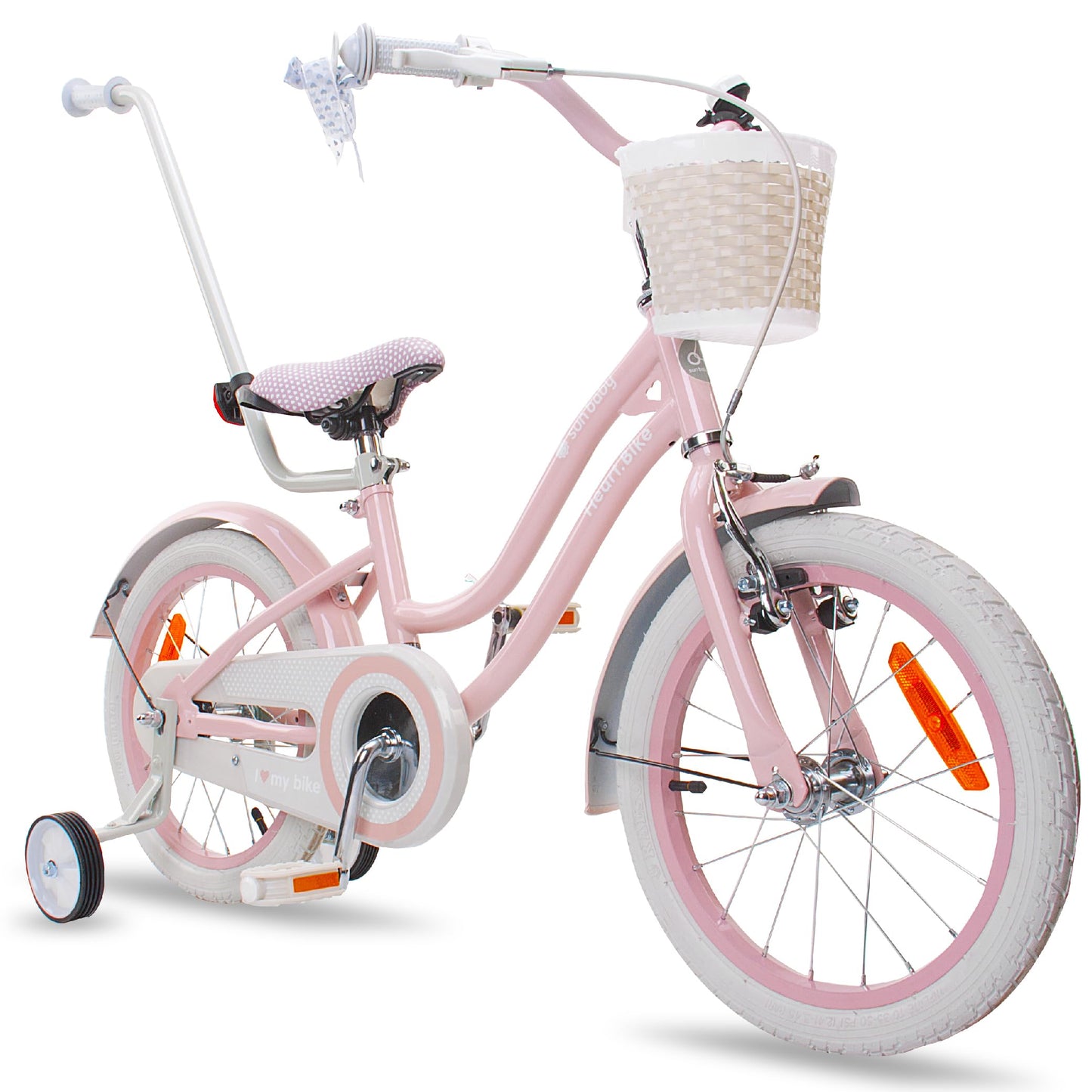sun baby Mädchenfahrrad 12, 14 und 16 Zoll Radgröße Heart Bike zur Auswahl, mit Abnehmbarer Schubstange, Kinderfahrrad für Mädchen von 2 bis 6 Jahre - Meloni2