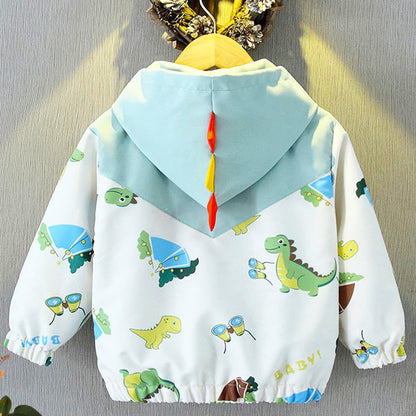 Amur Leopard Kinder Übergangsjacke Jungen Winddichte Mantel mit Kapuze Windjacke für Frühling Herbst