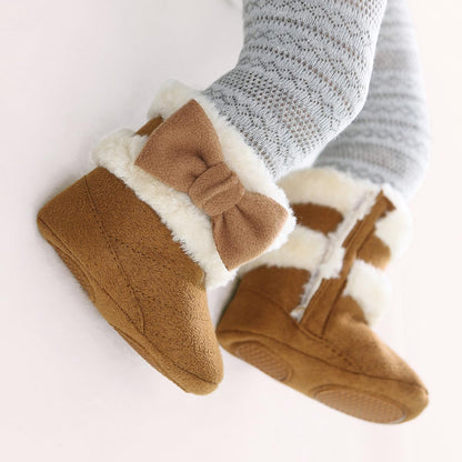 Baby Winter Warm Snow Boots Newborn Baby Girls Boys Soft Sole Buttons Fleece Boots Infant Toddler First Walker Shoes