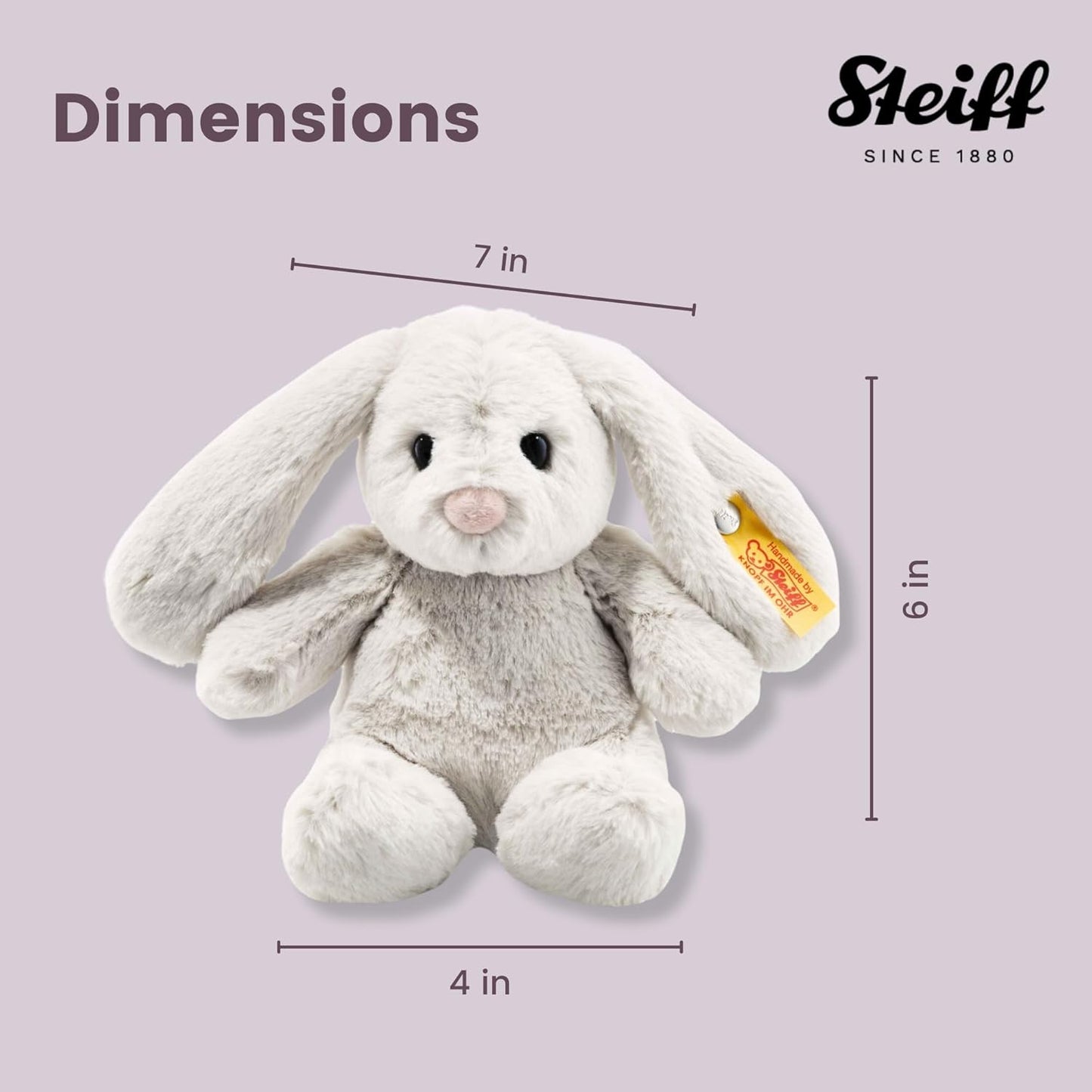 Steiff Soft Cuddly Friends Hoppie Rabbit, light grey [RAB2] 