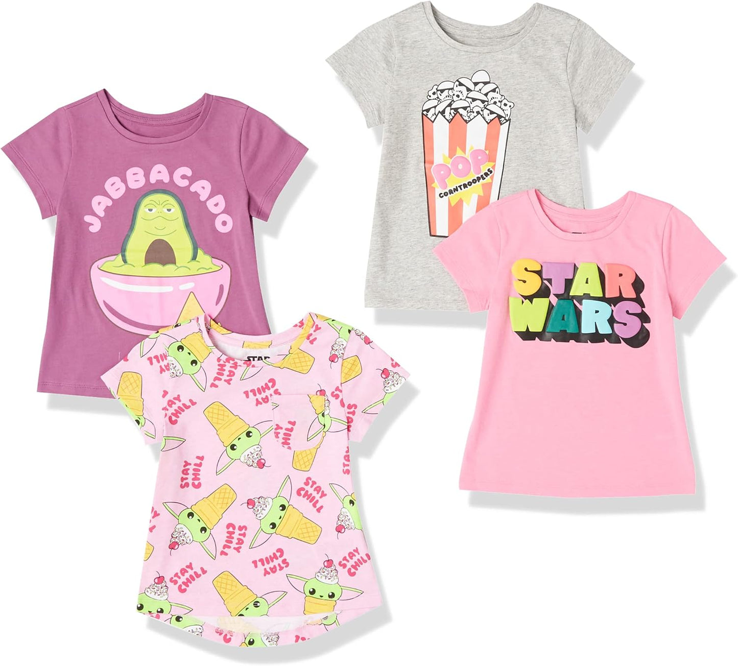 Essentials Disney | Marvel | Star Wars | Frozen | Princess Mädchen Kurzärmelige T-Shirts, Multi-Packs