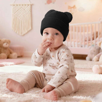 DRESHOW Toddler Beanie Baby Winter Hats Baby Soft Knitting Cute Bear Ears Hat for Boys Girls Warm Hat Hats for 0 Months - 24 Months