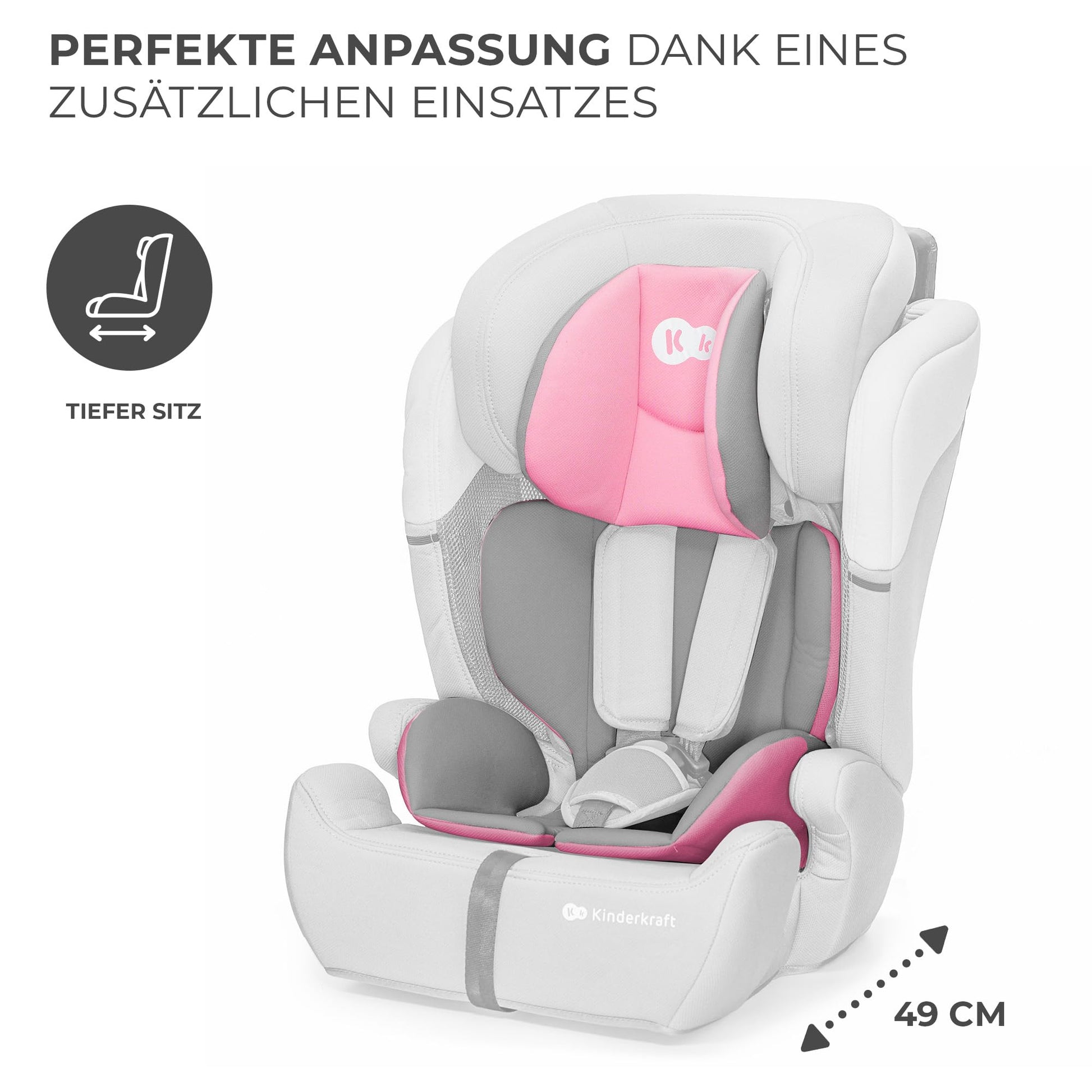 Kinderkraft Kinderautositz COMFORT UP I-SIZE, Autokindersitz, Kindersitz, ein Autositz für Kinder von 76-150 cm, 5-Punkt-Sicherheitsgurt, Einstellbare Kopfstütze, ECE R129/03, Grau - Meloni2