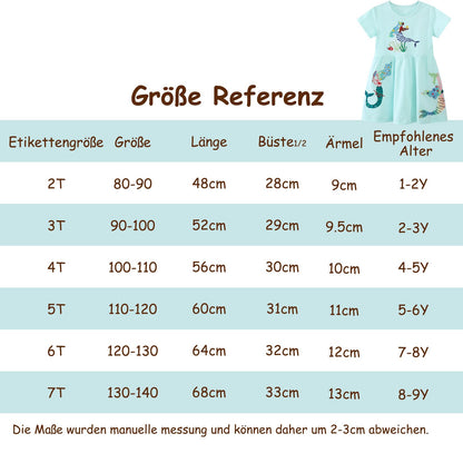 Dinopjs Kleider für Kleines Mädchen Kurzarm Kleid Cartoon-Stil Regenbogen Ozean Prinzessinnenkleid Dino Giraffe Osterhase Meerjungfrau Kinder Prinzessin Kostüm Tägliche Sommer Rock Ferienkleider