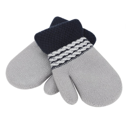 Kids Winter Gloves Mittens Baby Cartoon Mitten Neck Gloves Thick Double Knitted Glove with Plush,0 - 3 years old, Playing, Running, Skiing