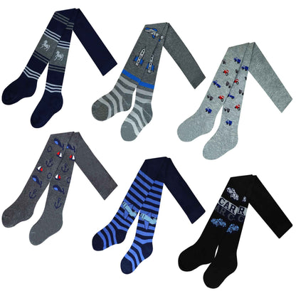 MRCC 12777 Pack of 6 Boys' Children's Knitted Tights Fine Knitted Cotton