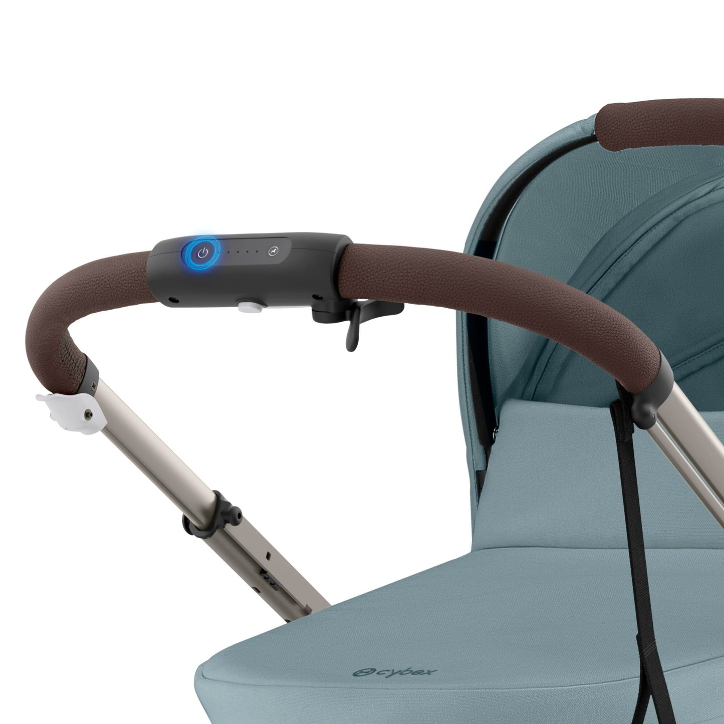CYBEX Gold Kinderwagen e-GAZELLE S, Ab Geburt bis ca. 4 Jahre, Max. 22 kg (Single-Modus) / 2x 22 kg (Duo-Modus), All-in-1-System mit E-Antrieb und 20+ Konfigurationen, Stone Grey