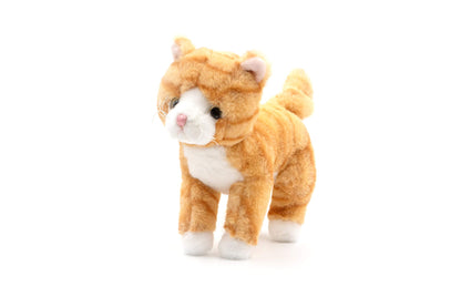 Mollis Kuscheltier - Kuschelkatze - 20 cm - Plüschtier-Katze - Kinder-Kuscheltier - weiches Stofftier für Kinder und Babys (Orange)