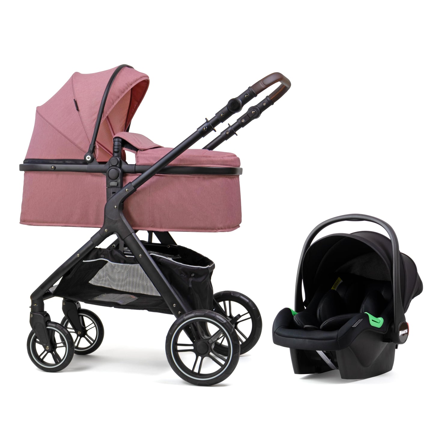 Pixini Nelio Kinderwagen Set 3in1 (dunkelgrau)