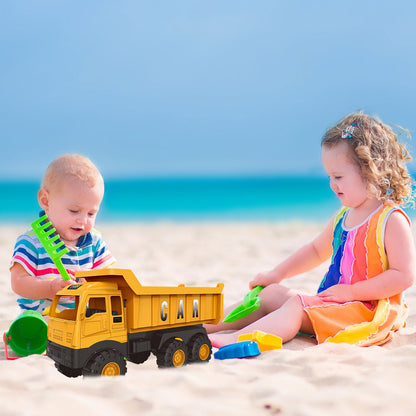 Bagger Spielzeug ab 3 jahre,Baustellenfahrzeuge Kinder,Baggerfahrzeug Geeignet als Sandspielzeug und für das Kinderzimmer,Starke & Flexible Teile,Sandkasten Kinderbagger für 2+ Jahre (Dumper)