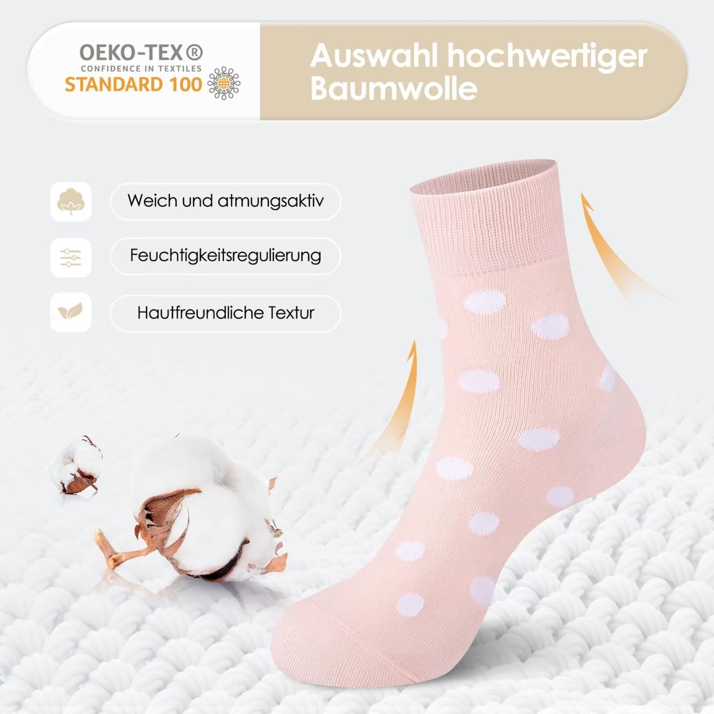 Mowenti Socken Mädchen 35-38 sportsocken strümpfe socks Mädchensocken bunte schwarz Streifen Punkte baumwollsocken 10 Paar