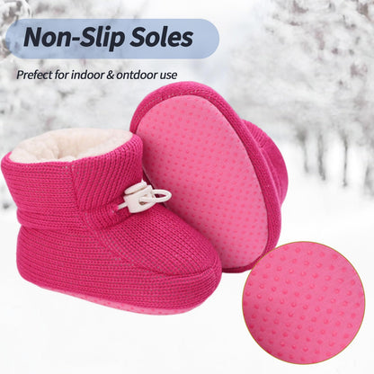 Baby Winter Shoes Warm Baby Shoes Winter Non-Slip Adjustable Newborn Snow Shoes First Walking Shoes Lined Thermal Fleece Crawling Shoes Slippers Winter Boots 0-18 Months