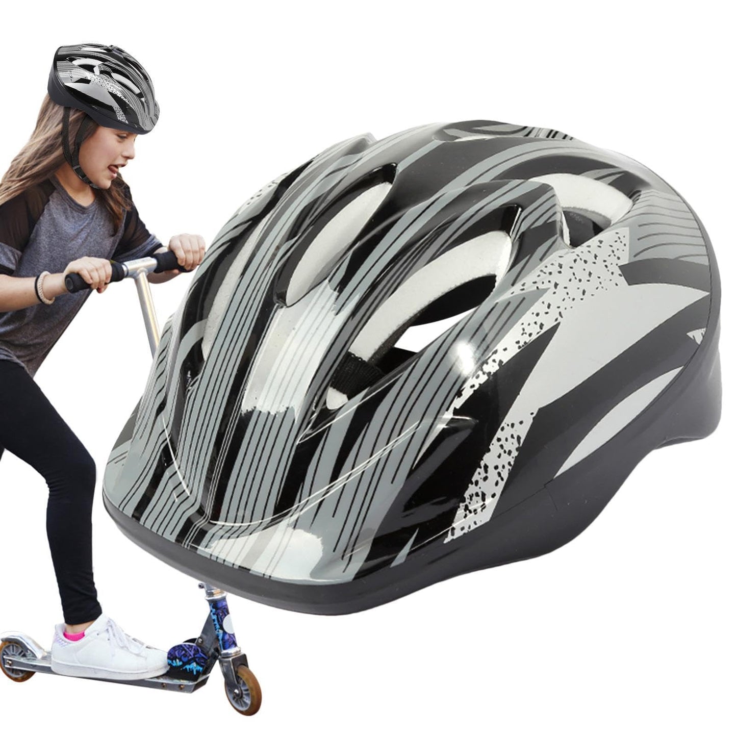 Kinderhelm, Fahrradhelm, Alter 3–13 Jahre, verstellbarer Fahrradhelm für Jungen, Mädchen und Kleinkinder, Kinder-Fahrradhelm und Polster-Set für Jungen und Mädchen, komplettes Sicherheitsset für