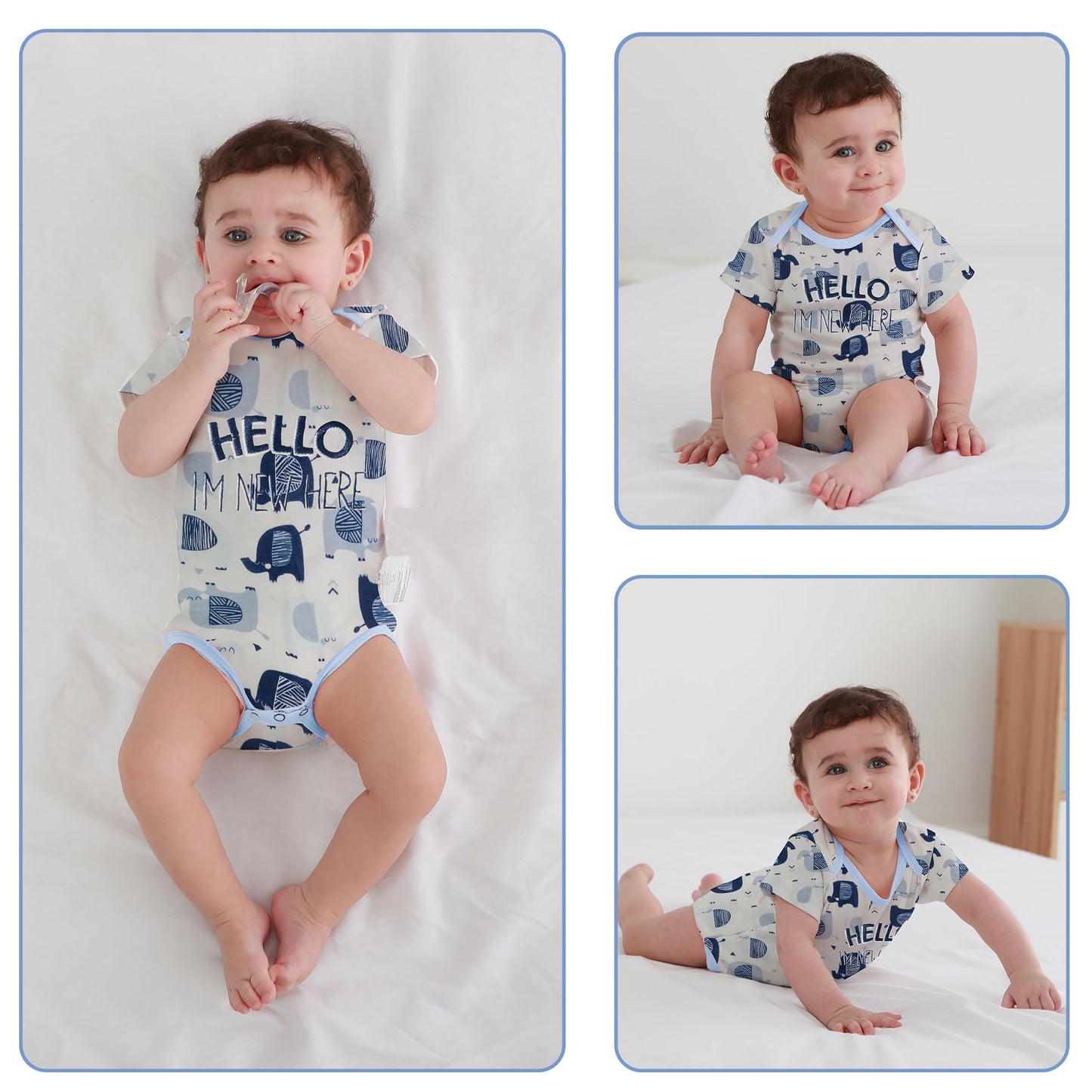3tlg Babykleidung Set Baby Jungen Mädchen Kleidung Outfit Kurzarm Body Strampler + Hose Neugeborene Kleinkinder Weiche Babyset