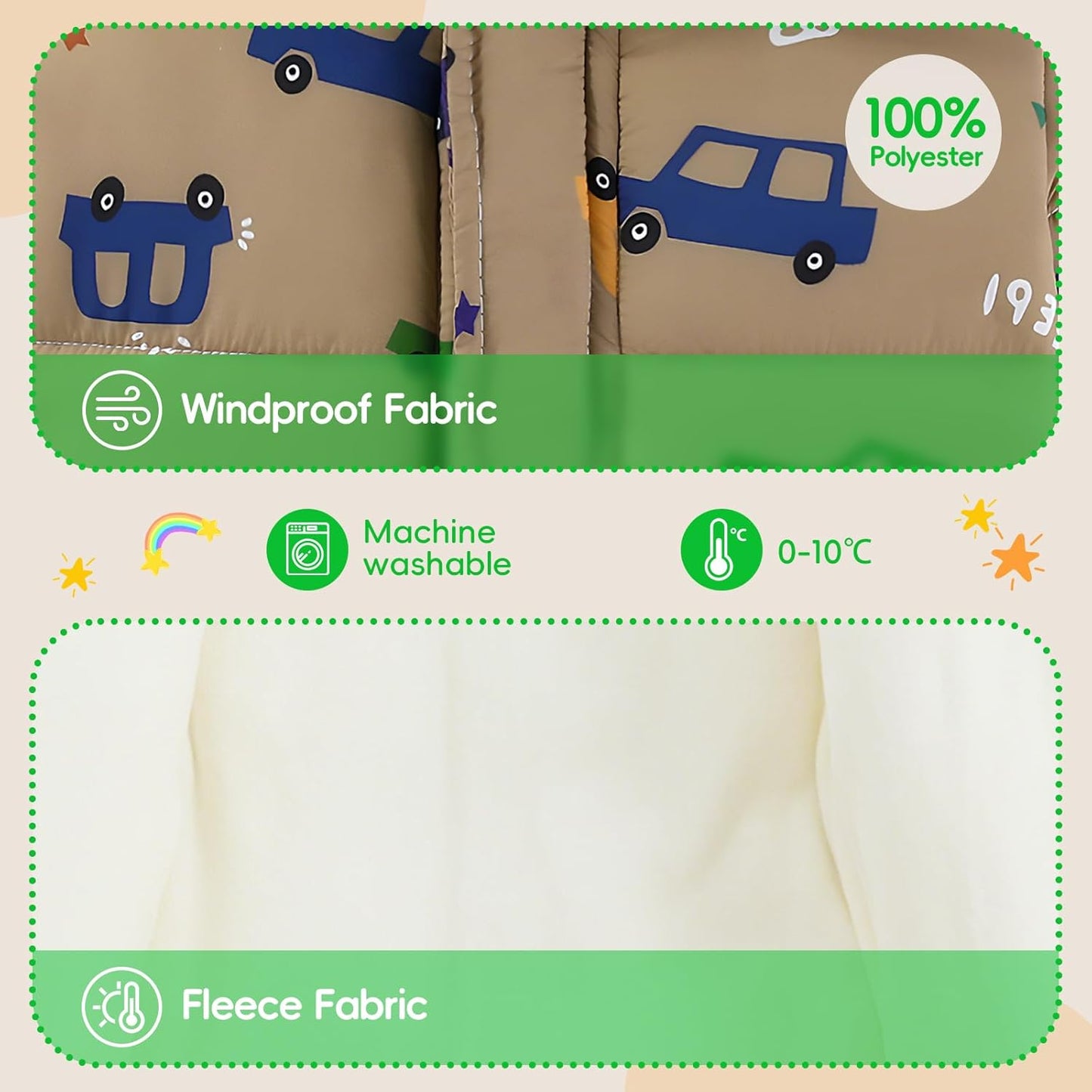 JiAmy Baby Snowsuit, Toddler Winter Romper Girls Boys Winter Jumpsuit with Hood Long Sleeve Jumpsuit Cute Prints for 3-24 Months