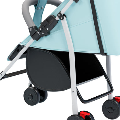 Buggy für Babys, ultraleicht, kompakt, faltbar und neigbar, von Geburt bis 25 kg, mit Trolley-System, Regenschutz inklusive, ausziehbarer Haube, C-schwarz