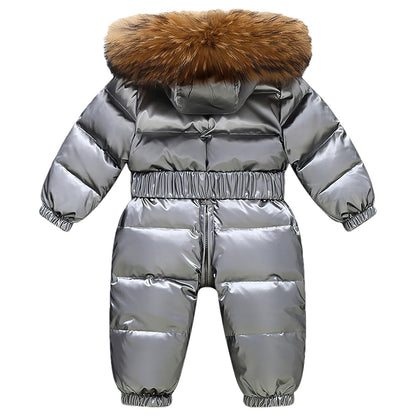 amropi Baby Girls' Snowsuit with Hood Romper Puffer Down Winter Warm Jumpsuit for 0-5 Years
