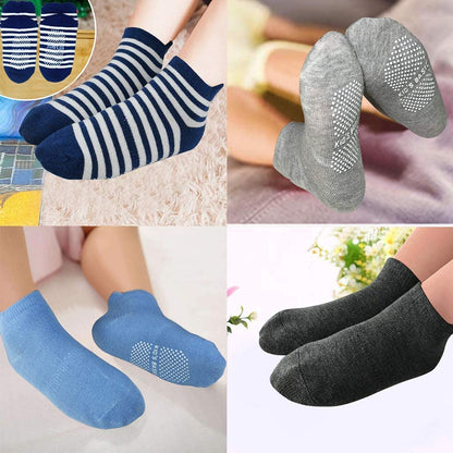 HYCLES Baby ABS Socks Children 0-7 Years 12 Pairs Stopper Socks Children Non-Slip Socks Child Boys Girls 23-26 27-30 Toddler Socks Baby