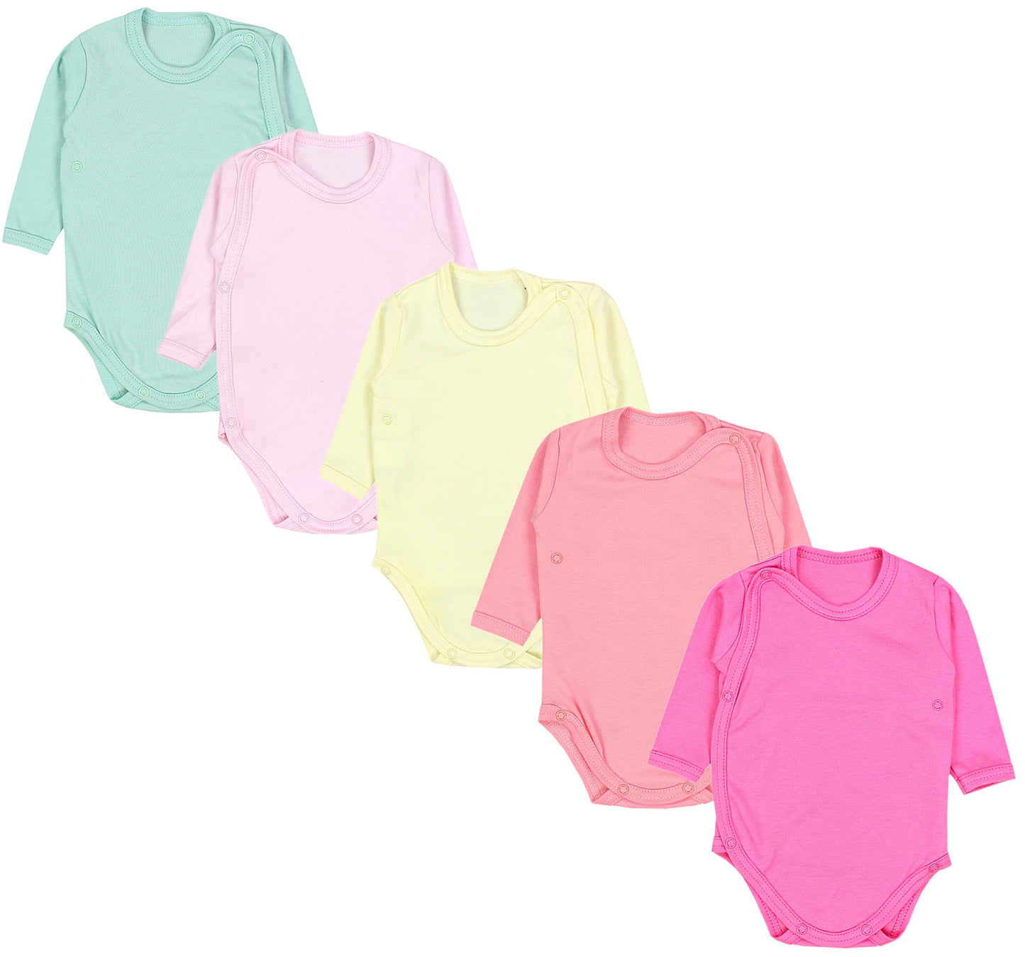 TupTam Baby Body Langarm – Wickelbody Langarm für Jungen & Mädchen, 5er Pack, 100% Baumwolle, OEKO-TEX