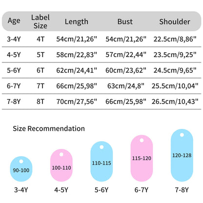 SFreeBo Girls Dresses Unicorn Rainbow Dress Kids Girls Gift Cotton Colourful Dresses for Girls 104 110 116 122 128