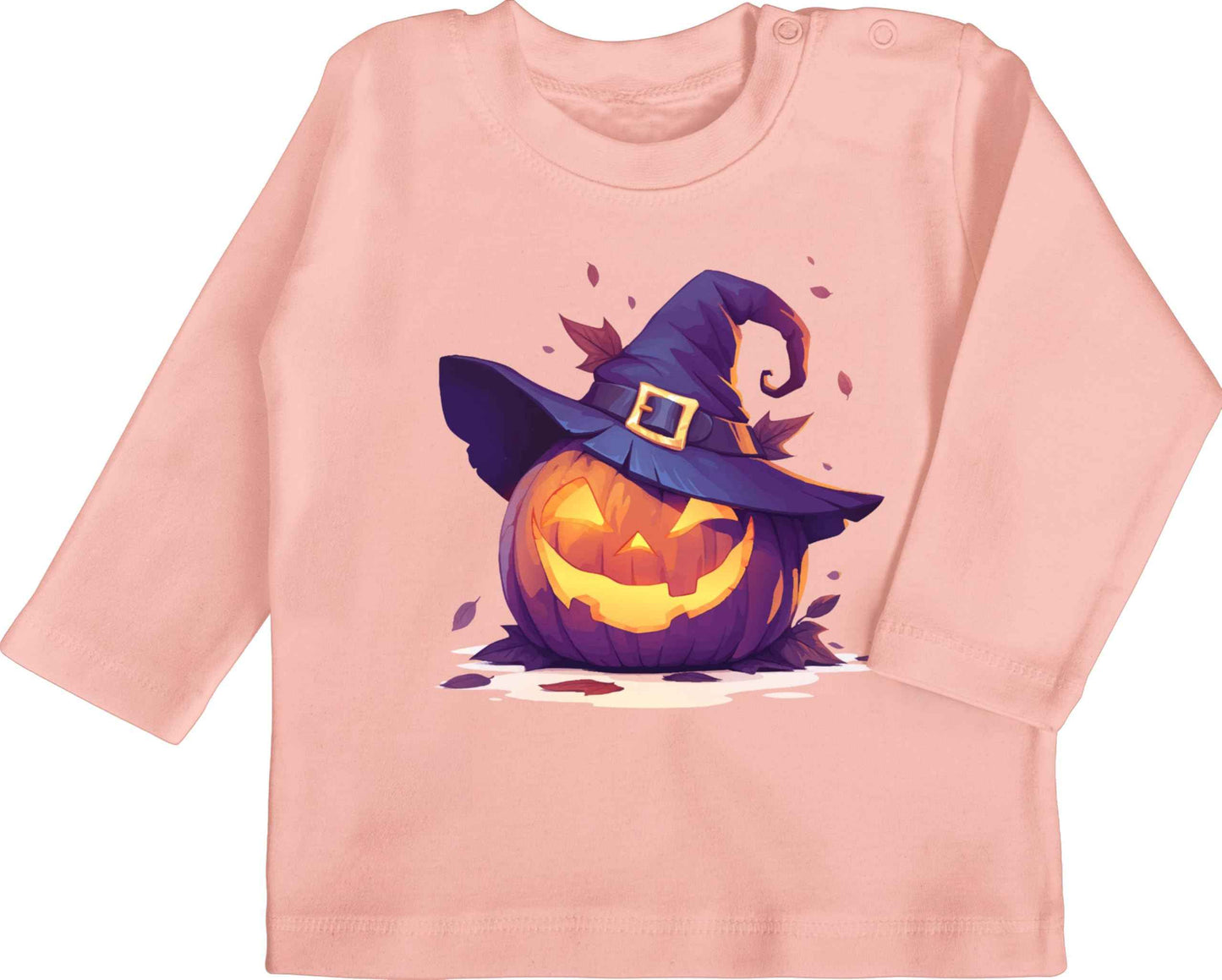 Shirtracer - Baby Long Sleeve Shirt - Babies - Scary Pumpkin | Scary Witch Pumpkin | Scary Pumpkin | Spooky Pumpkin | Pumpkin Face Halloween