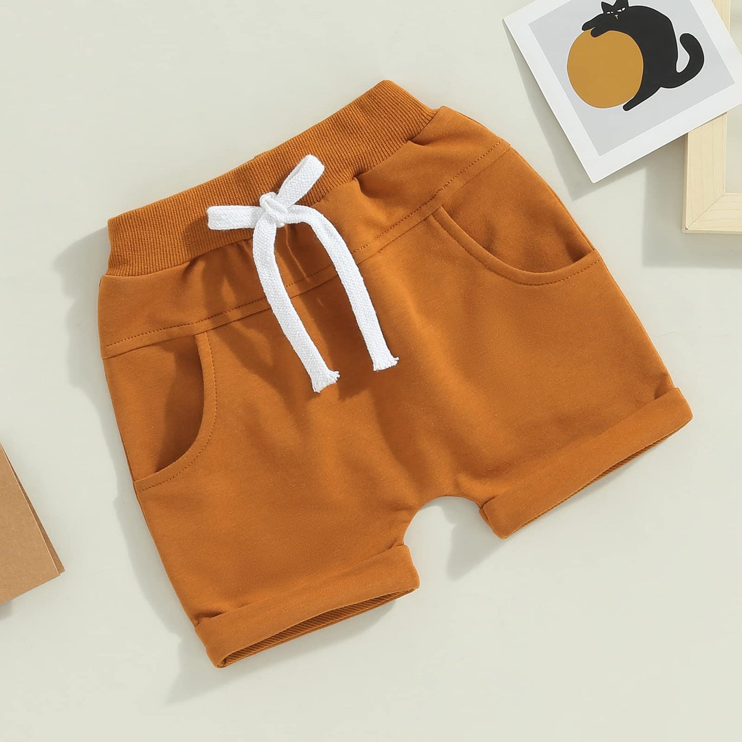 Himllauen Baby Jungen Shorts 3er-Pack Sommer Einfarbig Shorts 0-3 Jahre Kinder Kurze Hosen
