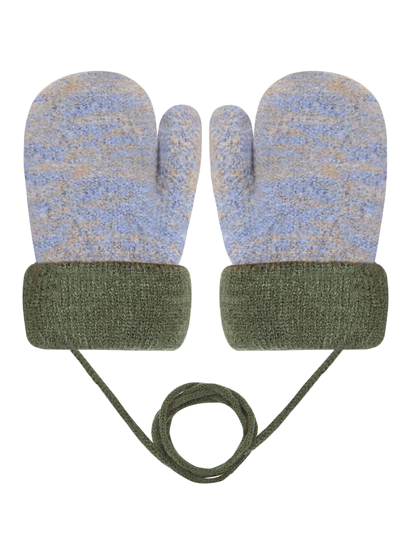 Becellen Baby Handschuhe Fäustlinge Winter, Kinder Warm Strickhandschuh Weich Niedlicher Handschuhe mit Schlüsselband für 0-3 Jahre Mädchen Junge