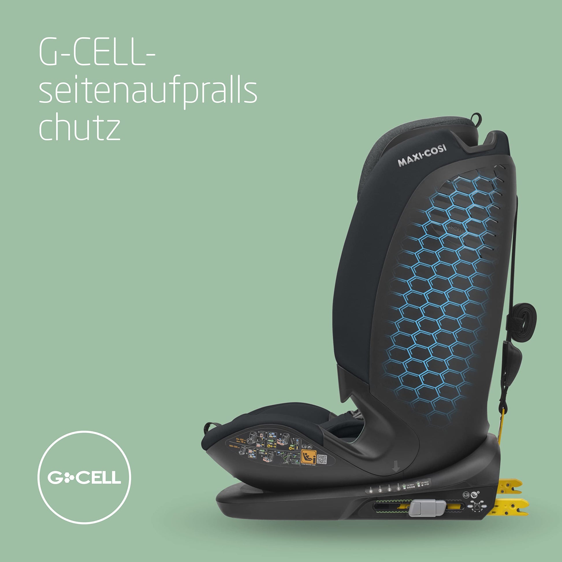 Maxi-Cosi Titan Plus i-Size, mitwachsender Kinderautositz, 15 Monat-12 Jahre (76-150 cm), G-CELL-Seitenaufprallschutz, 4 Liegepositionen, weiche Schaumstoffpolster in Kopfstütze, Authentic Black - Meloni2