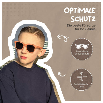 Maesy Yuki Children's Sunglasses for 6-12 Years, UV400 Polarised Protection, Flexible and Flexible Frame, Safe and Comfortable Sunglasses for Children