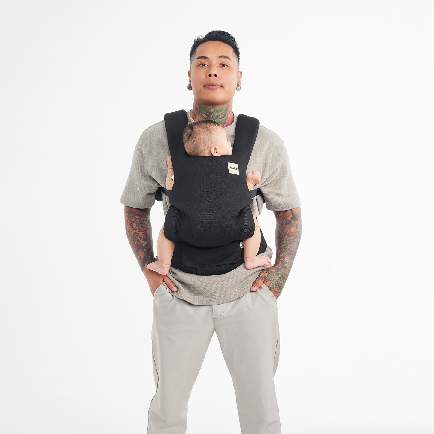 Tula Explore Babytrage für Neugeborene ab Geburt, 3-in-1 Baby-Tragetasche Bauchtrage Rückentrage Ergonomisch (3,2-20,4 kg), Play