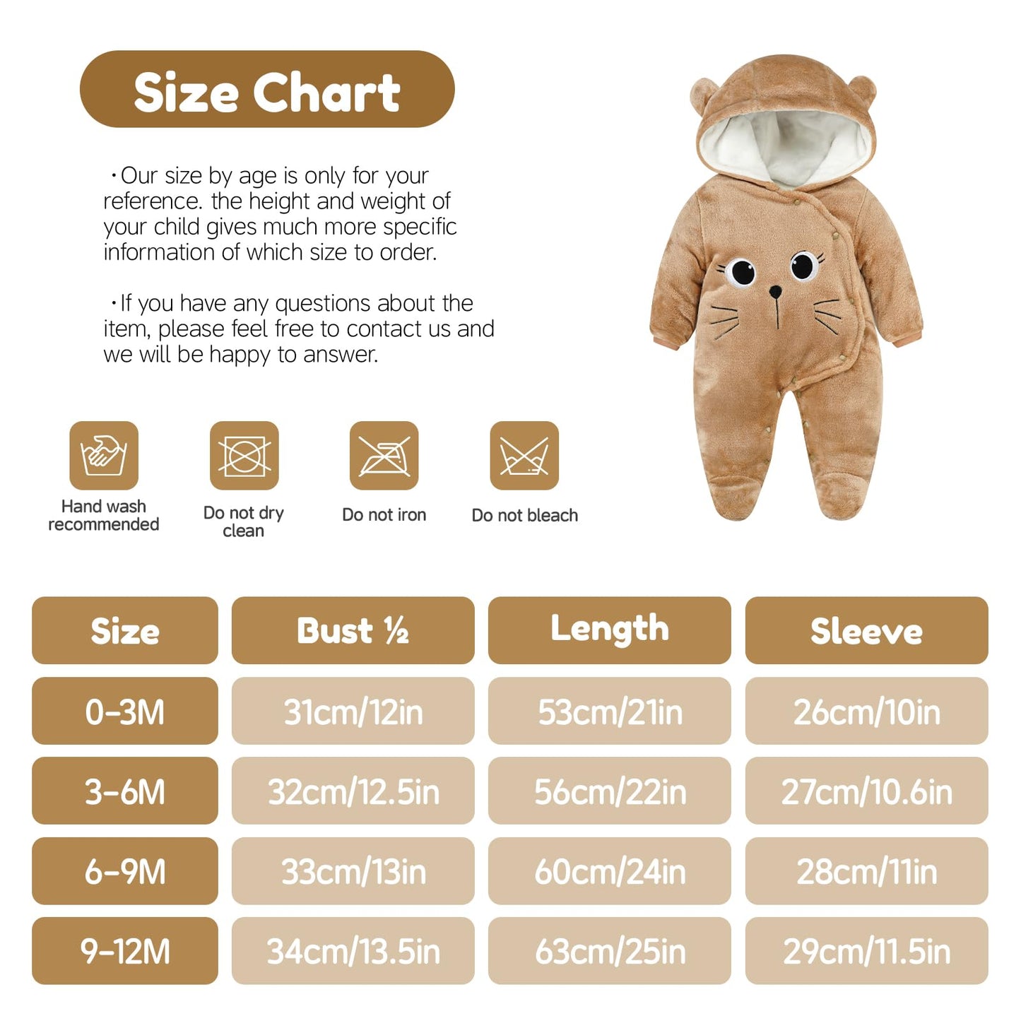 Baby Overalls Winter Schneeanzug Baby Flanell Wärmer Winter Overalls Overall für Jungen Mädchen