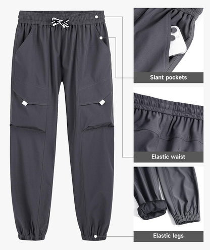 YOUNGSOUL Cargohose Jungen Wasserdicht Kinder Wanderhose Outdoor Jungs Cargo Hose mit Gummizug