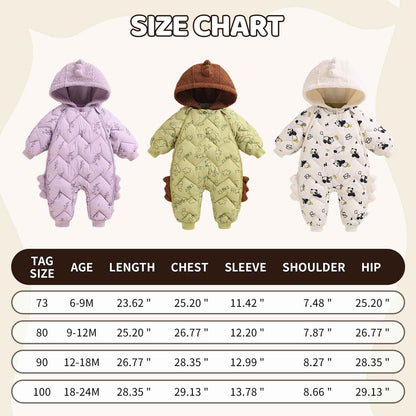 JiAmy Baby Snowsuit, Baby Boys Girls Winter Jumpsuit Romper Newborn Snow Overall for 6-24 Months