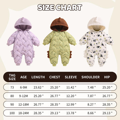 JiAmy Baby Snowsuit, Baby Boys Girls Winter Jumpsuit Romper Newborn Snow Overall for 6-24 Months