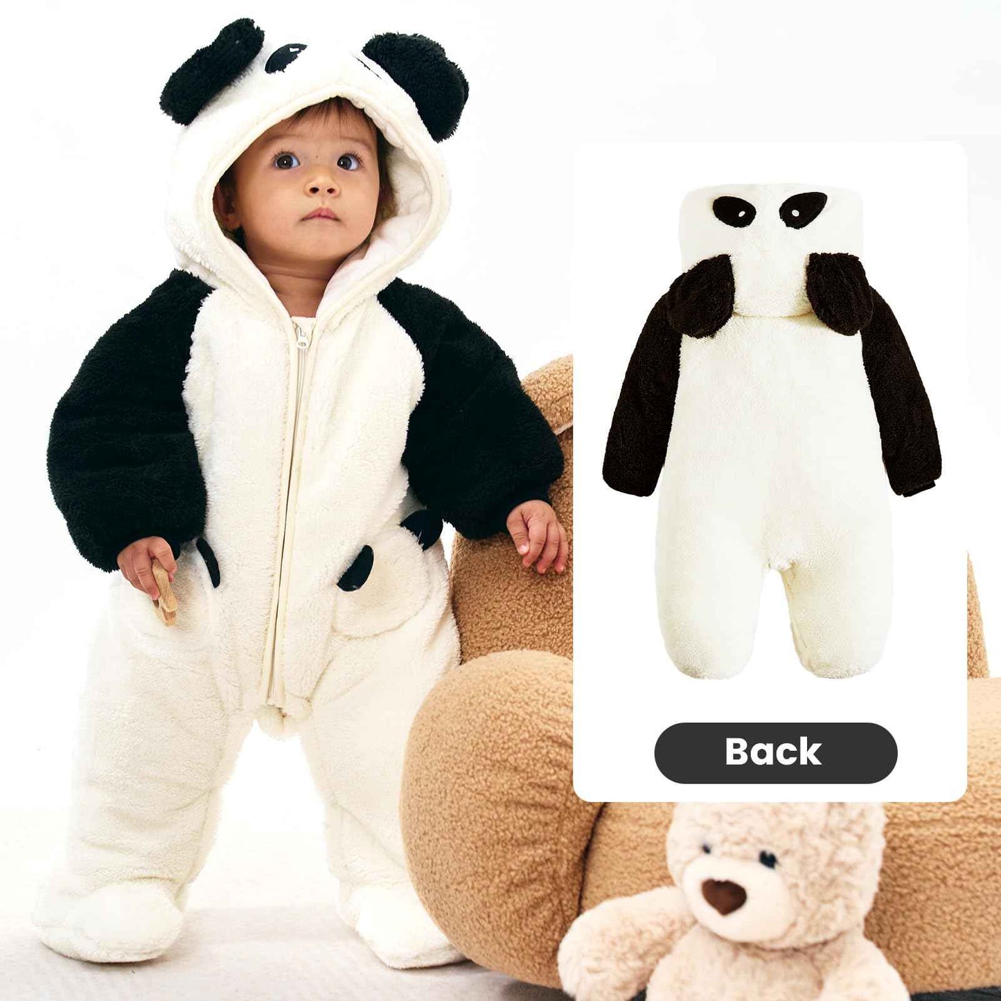 JiAmy Baby Winter Snowsuit, Toddler Girls Boys Warm Fleece Jumpsuit Fleece Romper Girls Boys Long Sleeve Jumpsuit 0-12 Months