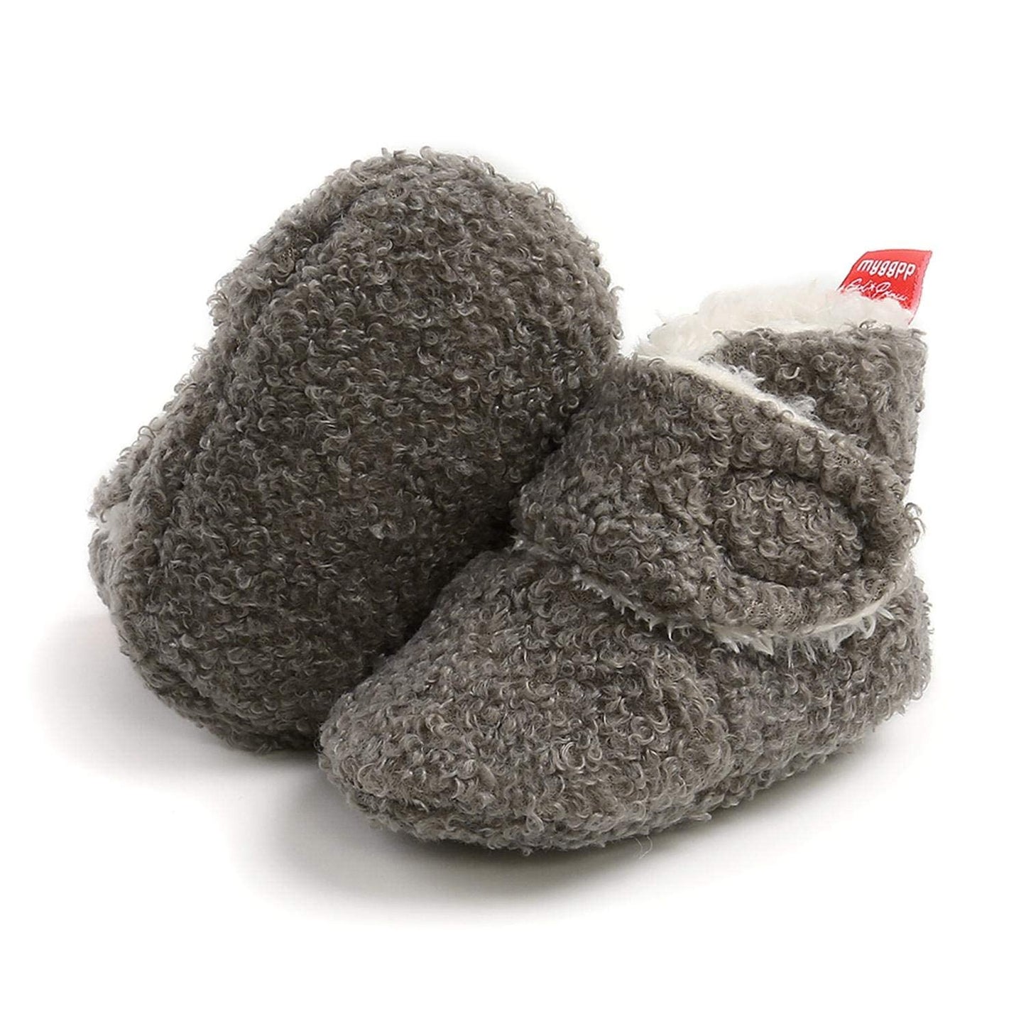 Newborn Warm Winter Booties, Organic Cotton Lining and Non-Slip Stripes, Booties, Sock Shoes for Winter with Soft Sole, Crawling Shoes, Size 0 - 18 Months, Baby Boys and Girls, Prewalker and Toddler Shoes