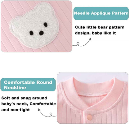 KeCool Unisex Baby Clothing Newborn 100% Cotton Soft Long Sleeve Romper Baby Bodysuits Newborn Clothes for Boys and Girls, Comfortable Baby Romper Newborn Clothing Boys Girls