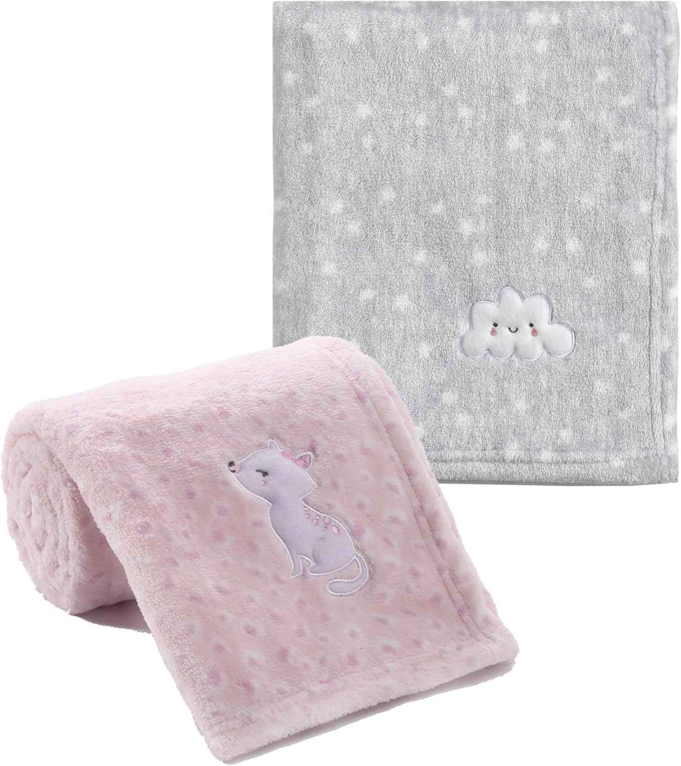 CREVENT Kleine Flauschige warme Baby-Überwurfdecke für Jungen, Kleinkinder, Kinderbett, Kinderwagen, 75 cm x 100 cm, graue Wolke