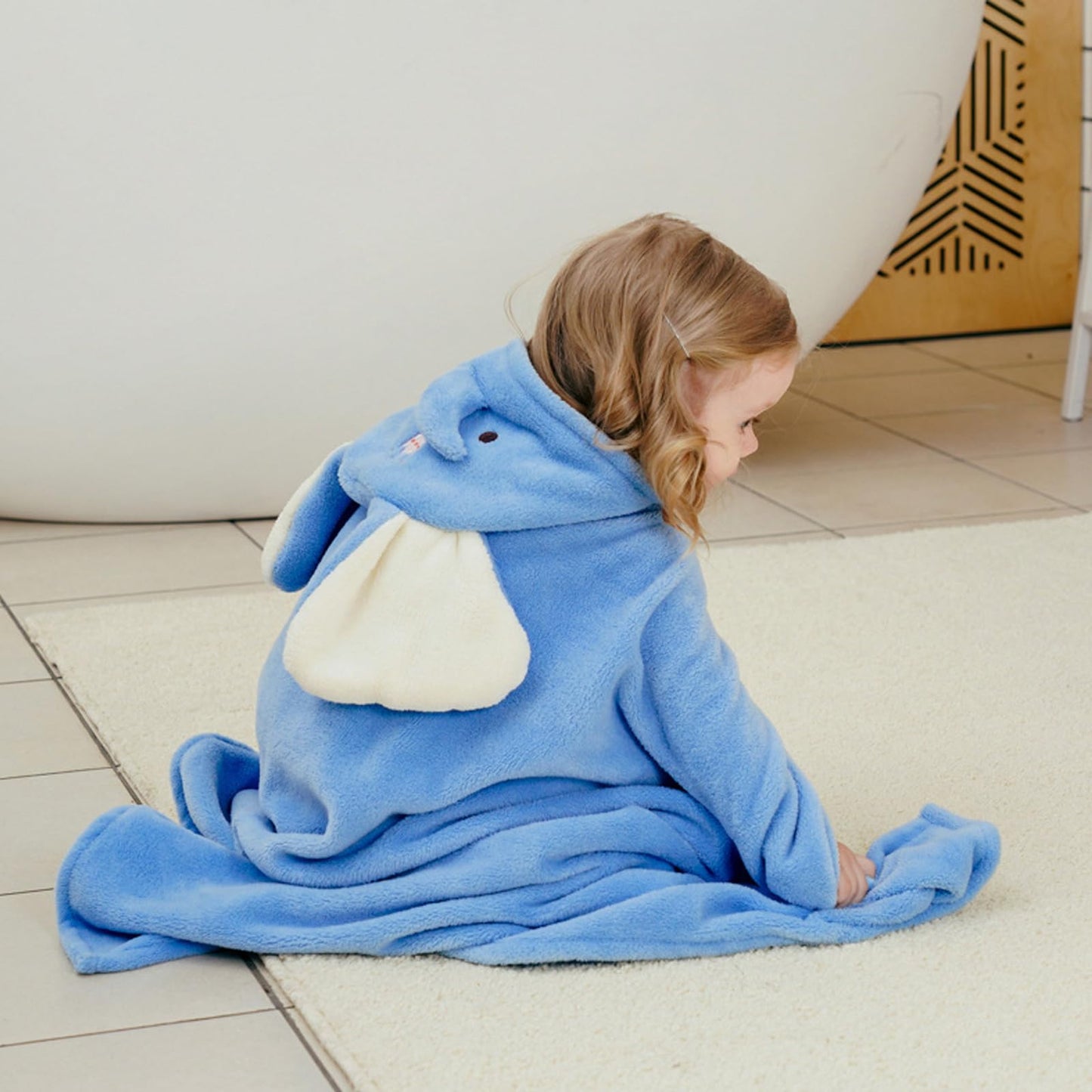 Daelesr Hooded Bath Poncho for Kids, Poncho Towel Toddler New Born Baby Towel 85 x 150cm, Baby Bath Towels for Boys Girls (Green Frog) 