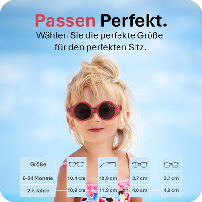 Mausito Sonnenbrille Kinder 6-24 Monate & 2-5 Jahre | VERGLEICHSSIEGER Kindersonnenbrille 100% UV-Schutz | BIEGSAM | Schadstofffreie Kindersonnenbrillen mit Band | Europäisches Design für Kinder